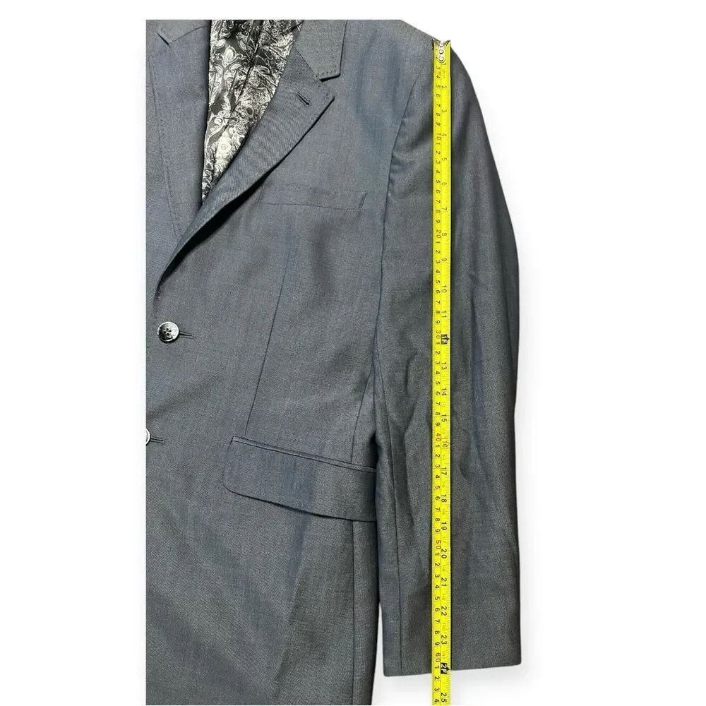 Ted Baker Men’s Blazer 38R Wool Silk Formal Gray Suit Jacket Preppy Sport Coat